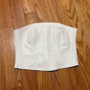 Motel Rocks Cream Faux Leather Corset